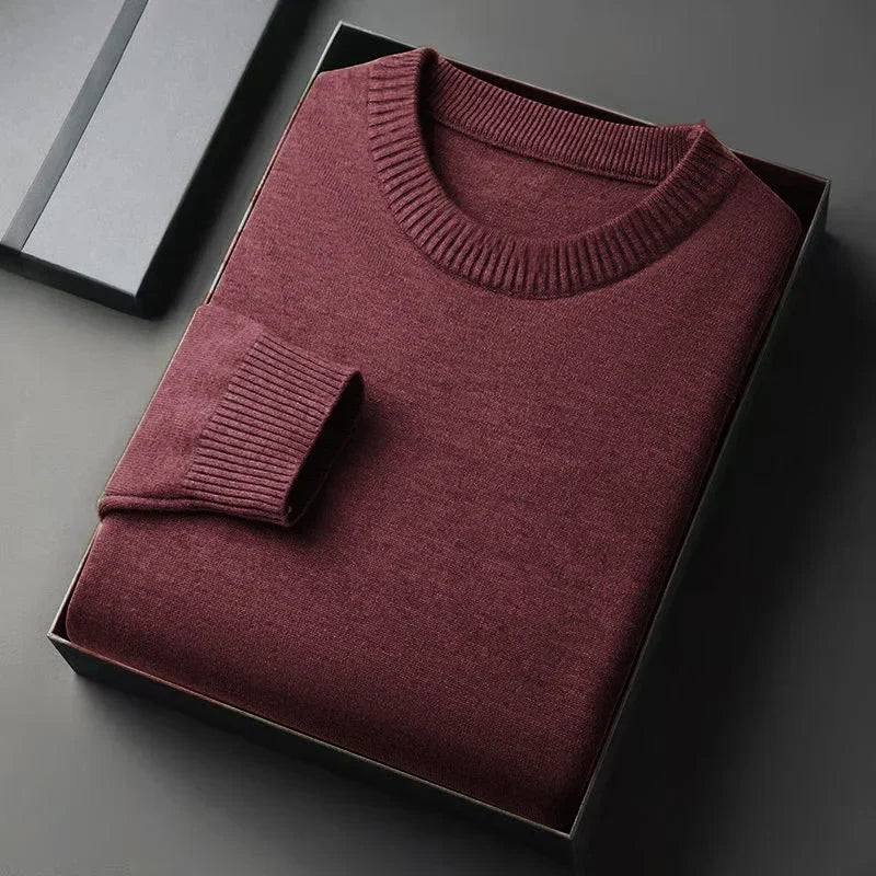 Herren Pullover Rundhals Langarm Basic Strickpullover