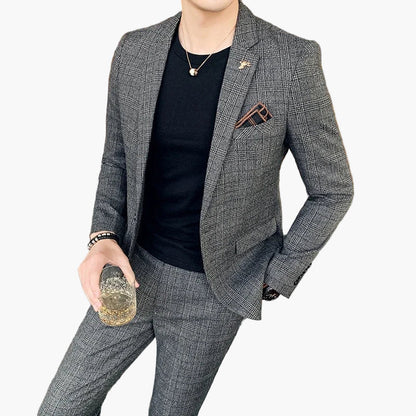 Herren Business Anzug – Modernes Kariertes Design für formelle Anlässe und Büro