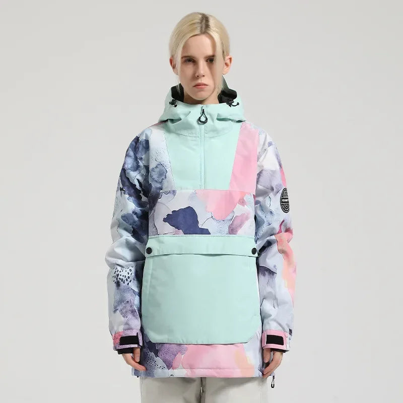 Unisex Anorak Jacke mit Kapuze und Kängurutasche