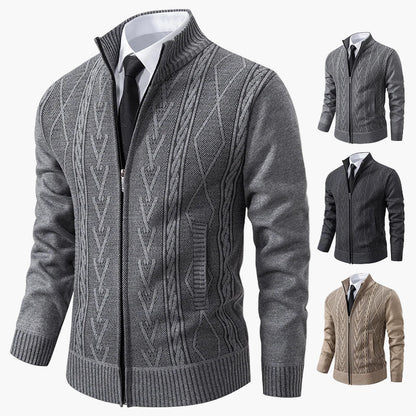 Herren Strickjacke im Business-Stil mit Reißverschluss – Elegante Freizeit- und Büromode
