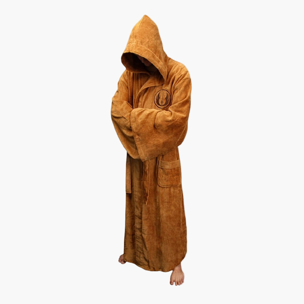 Herren Bademantel im Jedi & Sith Cosplay Stil – Flanell, Kapuze, Extra Lang, Ideal für Zuhause und Kostümpartys