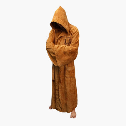Herren Bademantel im Jedi & Sith Cosplay Stil – Flanell, Kapuze, Extra Lang, Ideal für Zuhause und Kostümpartys