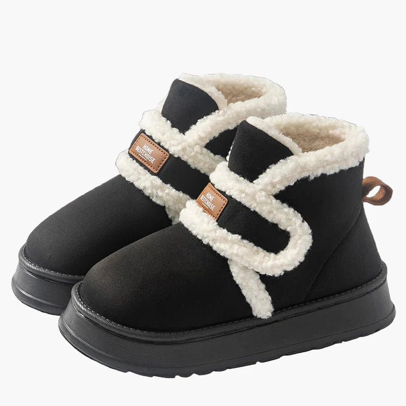 Damen Winter Hausschuhe mit Warmfutter und Klettverschluss – Komfortable Indoor Boots für Zuhause