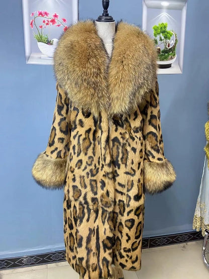 Damen Fell-Look Mantel Türkis mit breitem Kragen und Gürtel