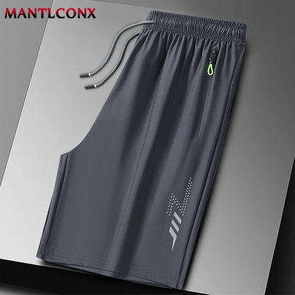 Herren Caprihose Sporthose Jogginghose Dunkelgrau mit Reißverschlusstaschen