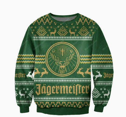 Herren Jägermeister Ugly Christmas Sweater – Festlicher Pullover für Weihnachten & Winterpartys