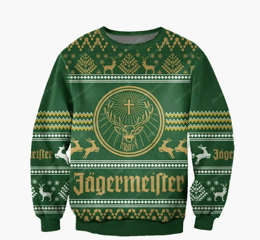 Herren Jägermeister Ugly Christmas Sweater – Festlicher Pullover für Weihnachten & Winterpartys