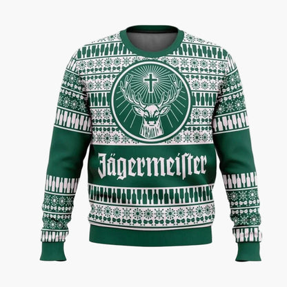 Herren Jägermeister Ugly Christmas Sweater – Festlicher Pullover für Weihnachten & Winterpartys