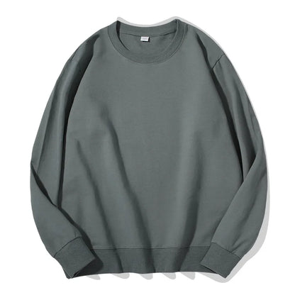 Unisex Langarm Sweatshirt Rundhalsausschnitt Freizeit Pullover Einfarbig
