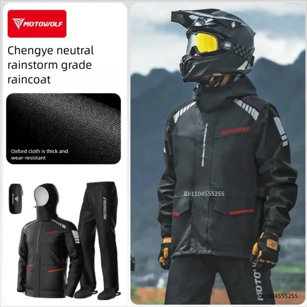 Motorrad Regenanzug Jacke und Hose Wasserabweisend Reflektierend