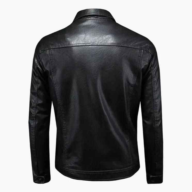 Herren Veganem Lederjacke im modernen Moto-Stil für Freizeit und Alltag