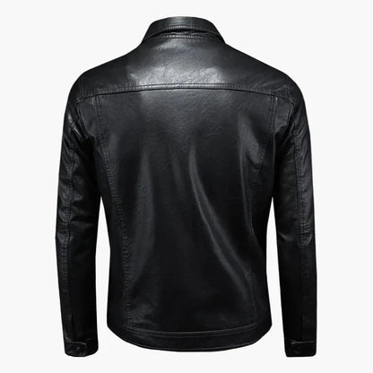 Herren Veganem Lederjacke im modernen Moto-Stil für Freizeit und Alltag