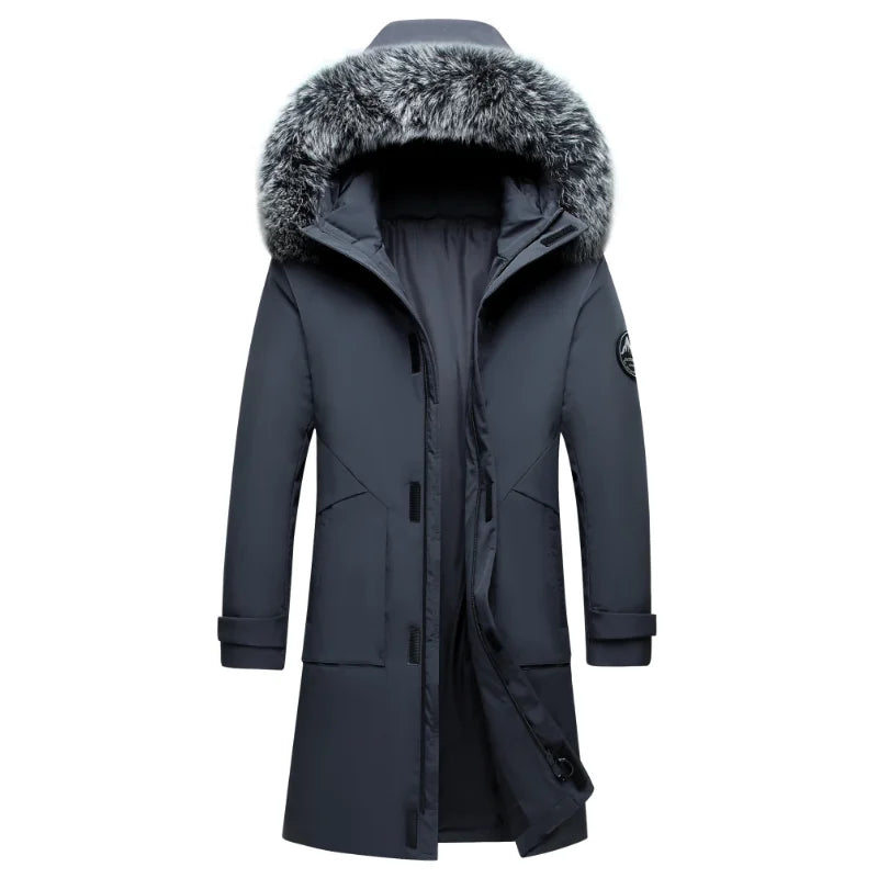 Winterparka Herren mit Kapuze & Fellbesatz - Warm Gefüttert