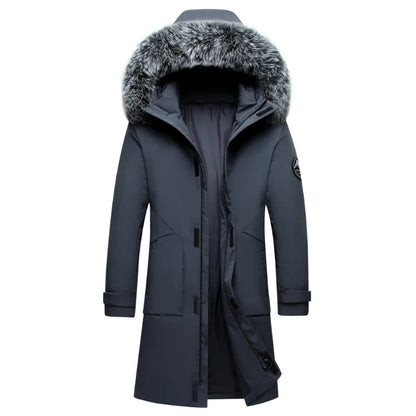 Winterparka Herren mit Kapuze & Fellbesatz - Warm Gefüttert