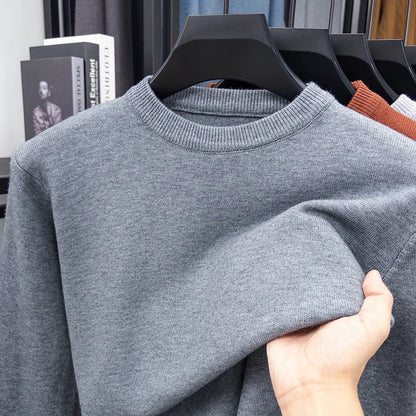 Unisex Strickpullover Rundhals Langarm Basic Pullover in verschiedenen Farben