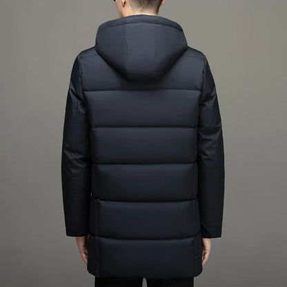 Herren Winter Steppjacke mit Kapuze Gefüttert Lang