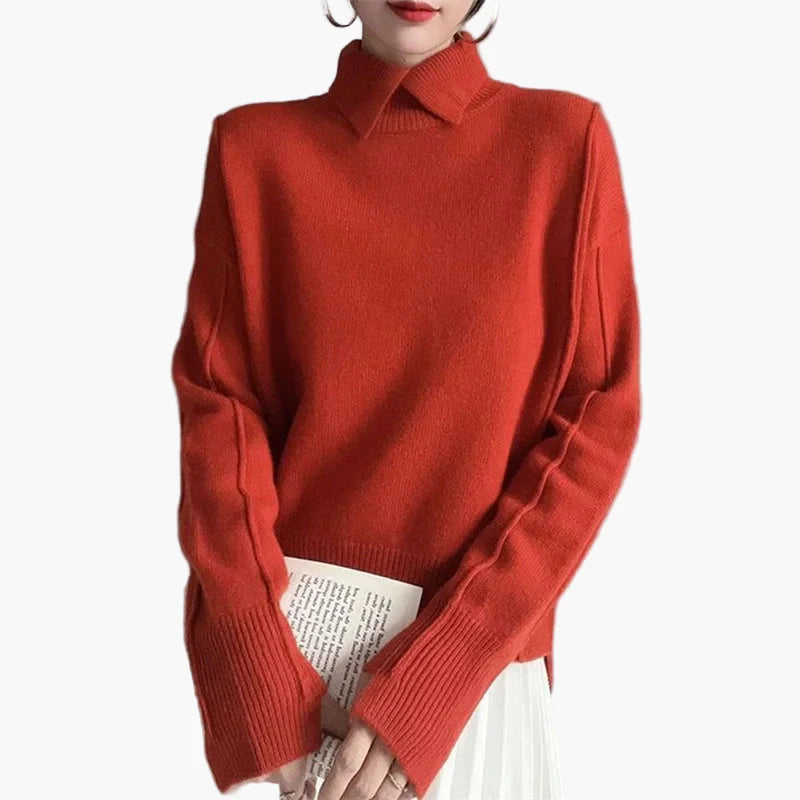 Damen Pullover mit Kragen – Eleganter Strickpullover für Alltag und Büro