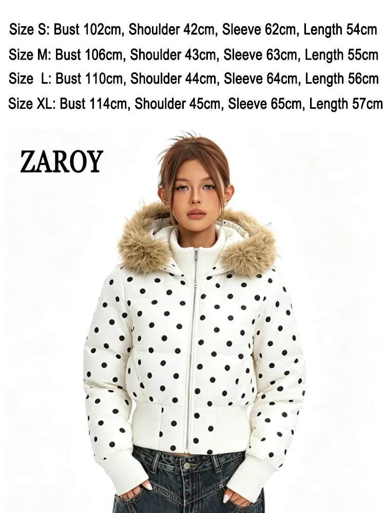 Damen Steppjacke mit Kapuze und Druckknöpfen, Winterjacke gefüttert