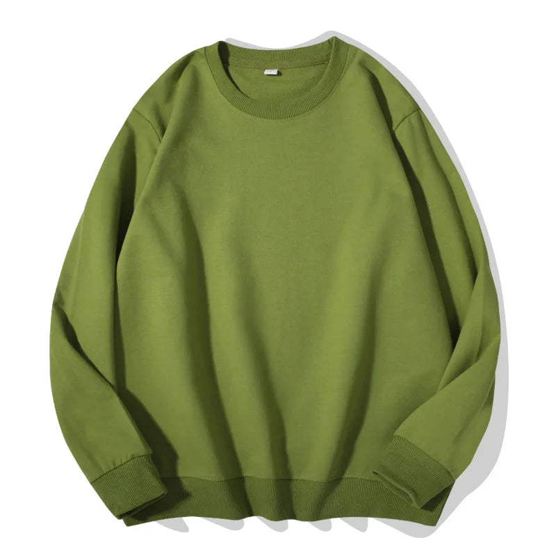 Unisex Langarm Sweatshirt Rundhalsausschnitt Freizeit Pullover Einfarbig