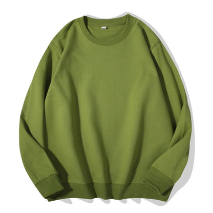 Unisex Langarm Sweatshirt Rundhalsausschnitt Freizeit Pullover Einfarbig