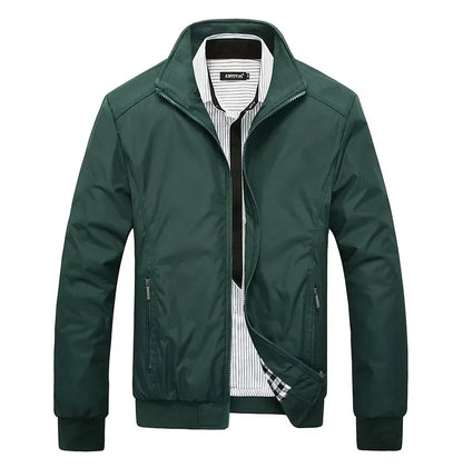 Herren Freizeit Bomberjacke mit Stehkragen und Reißverschluss, Windbreaker Übergangsjacke