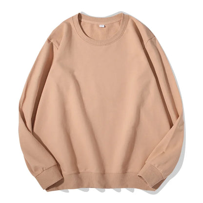 Unisex Langarm Sweatshirt Rundhalsausschnitt Freizeit Pullover Einfarbig