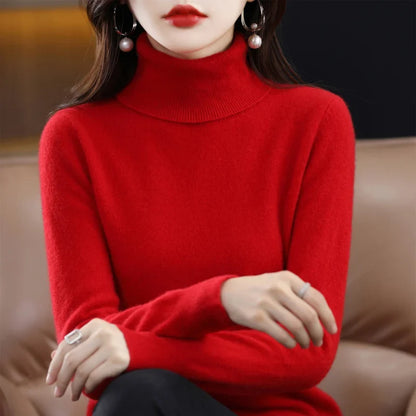 Damen Rollkragenpullover, weiches Material, langärmlig