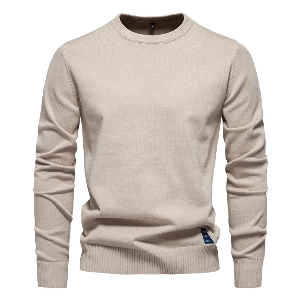 Herren Pullover Rundhalsausschnitt Feinstrick Langarm Verschiedene Farben