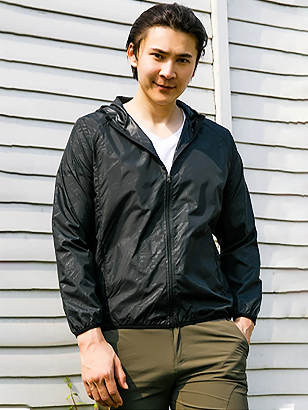 Unisex Leichte Windjacke mit Kapuze – Faltbare Sportjacke für Outdoor