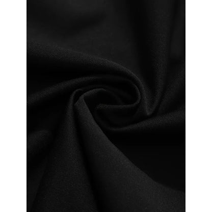 Herren Weite Hose Schwarz Kordelzug Baggy Freizeithose mit Nahtdetails