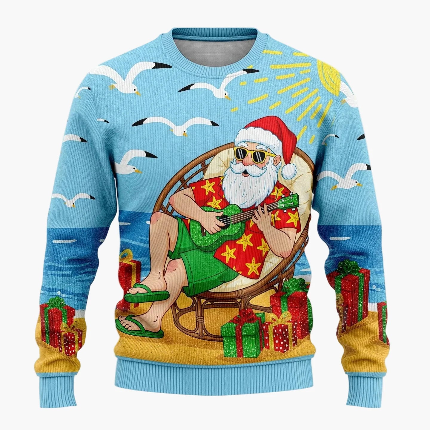 Herren Lustiger Weihnachts-Pullover mit frechem Santa-Motiv – Perfekt für Ugly Christmas Sweater Partys
