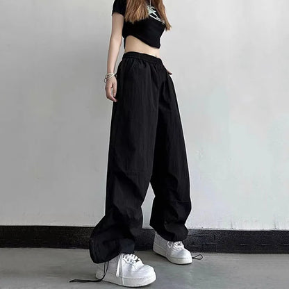 Damen Baggy Hose mit weitem Bein - lockere Freizeithose