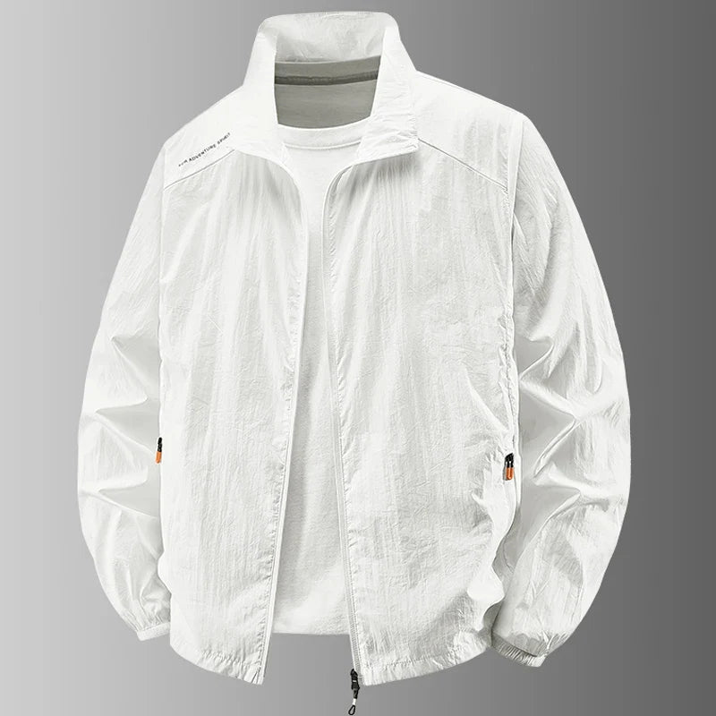 Herren Windbreaker Jacke leicht mit Stehkragen Reißverschluss