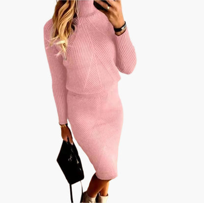 Damen Zweiteiliges Strickkleid-Set im Eleganten Figurbetonten Stil – Perfekt für Alltag & Ausgehen
