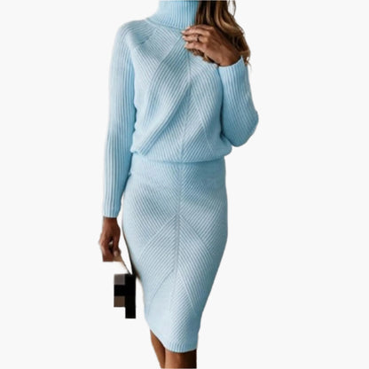 Damen Zweiteiliges Strickkleid-Set im Eleganten Figurbetonten Stil – Perfekt für Alltag & Ausgehen