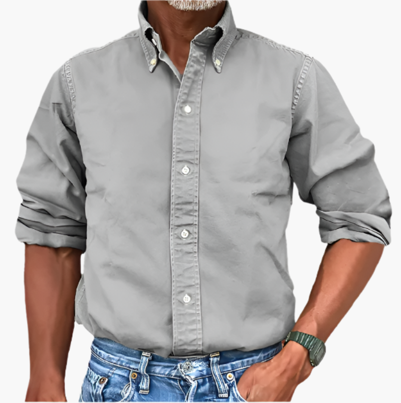 Herren Freizeit-Hemd mit Button-Down-Kragen – Klassischer Look für Alltag & Büro