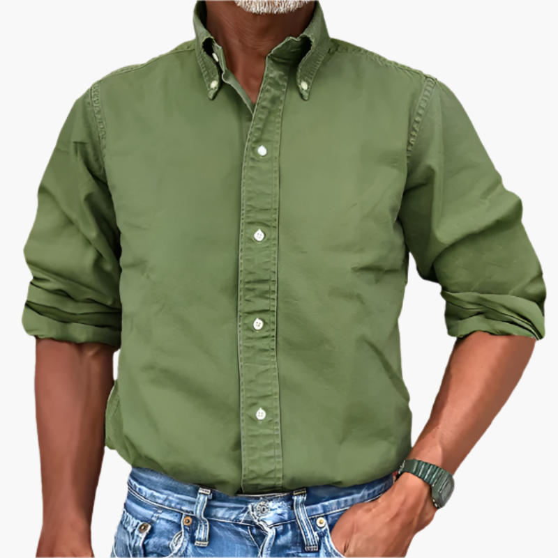 Herren Freizeit-Hemd mit Button-Down-Kragen – Klassischer Look für Alltag & Büro