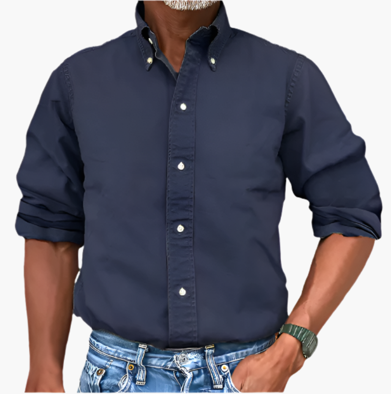 Herren Freizeit-Hemd mit Button-Down-Kragen – Klassischer Look für Alltag & Büro