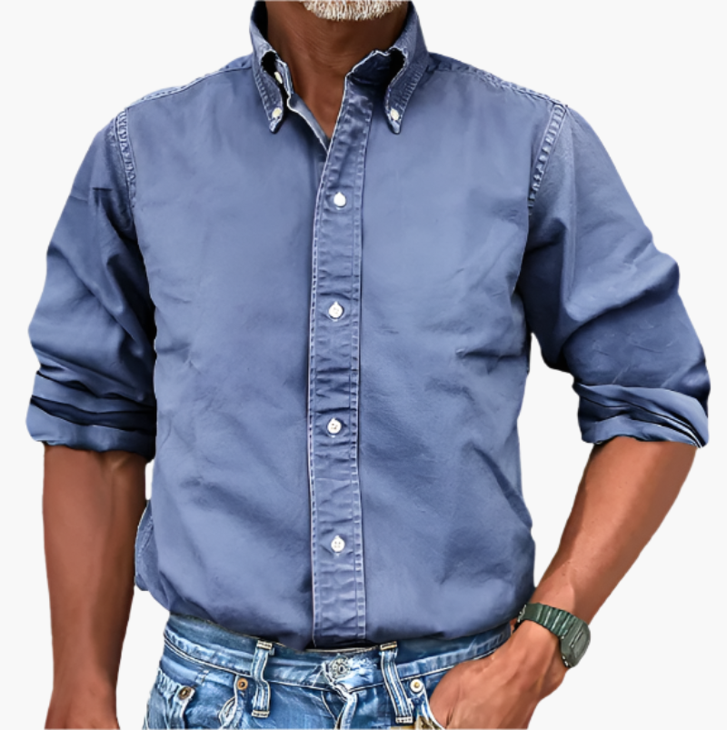 Herren Freizeit-Hemd mit Button-Down-Kragen – Klassischer Look für Alltag & Büro
