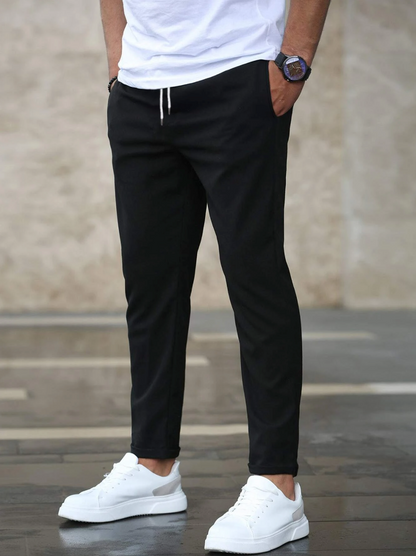 Herren Chino-Hose im Slim-Fit Design mit Kordelzug