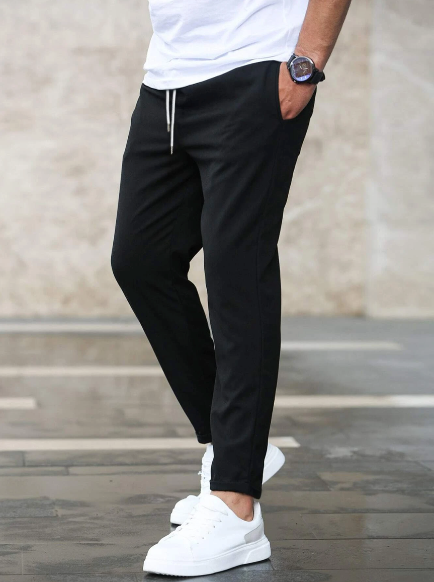 Herren Chino-Hose im Slim-Fit Design mit Kordelzug