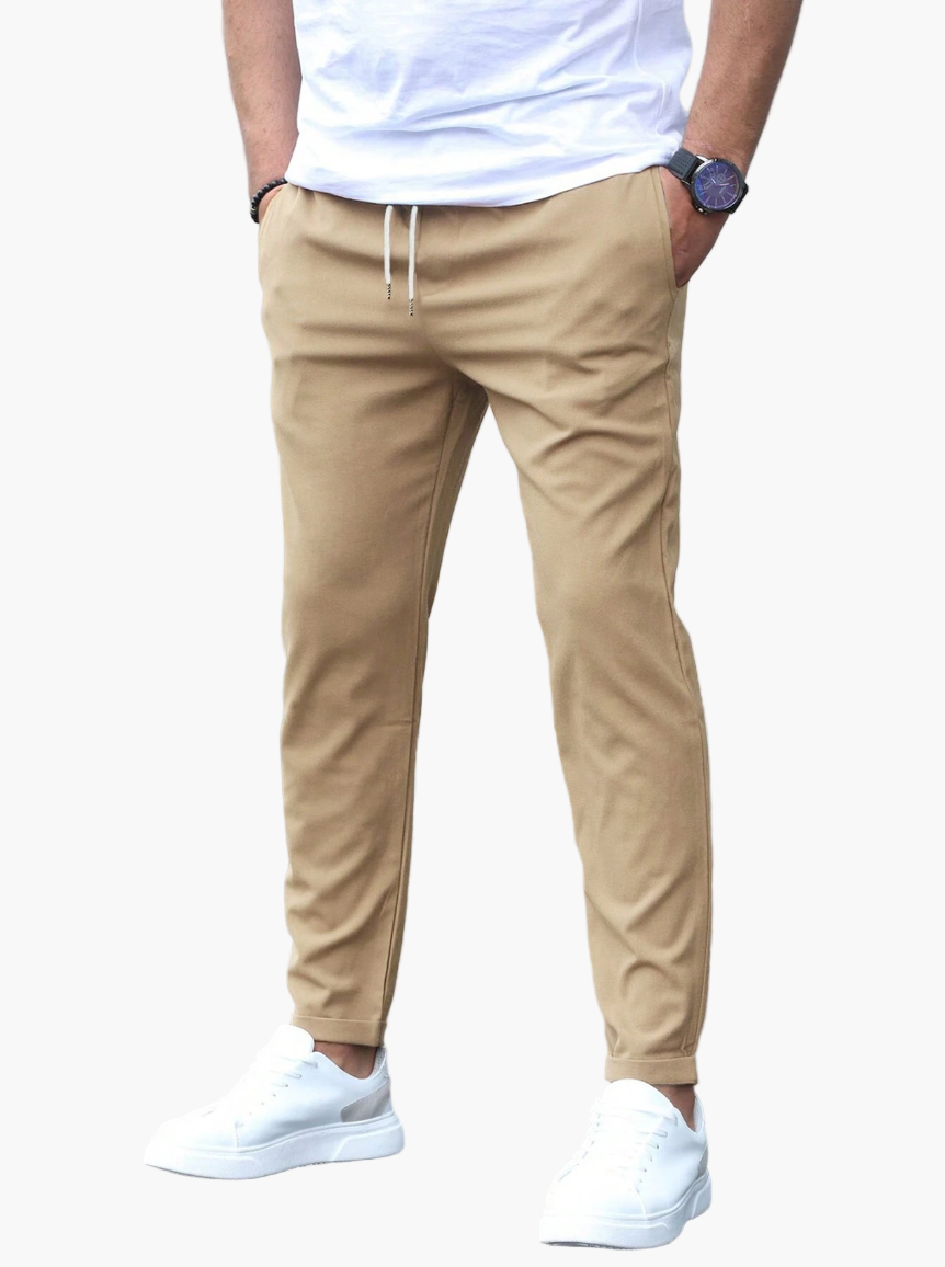 Herren Chino-Hose im Slim-Fit Design mit Kordelzug