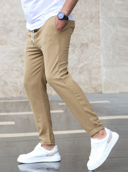 Herren Chino-Hose im Slim-Fit Design mit Kordelzug