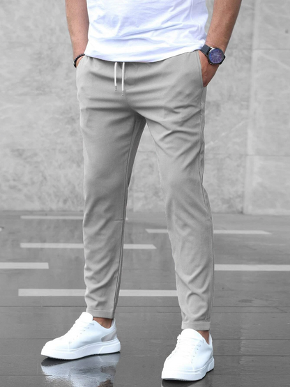 Herren Chino-Hose im Slim-Fit Design mit Kordelzug