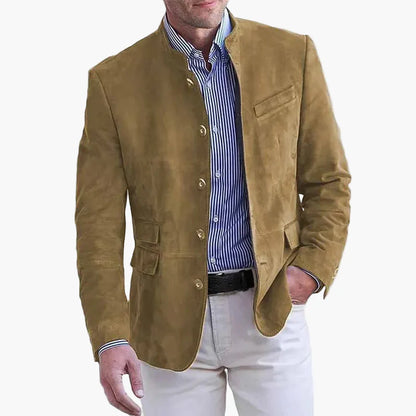 Herren Stehkragen Sakko Modern Business Freizeit Elegant