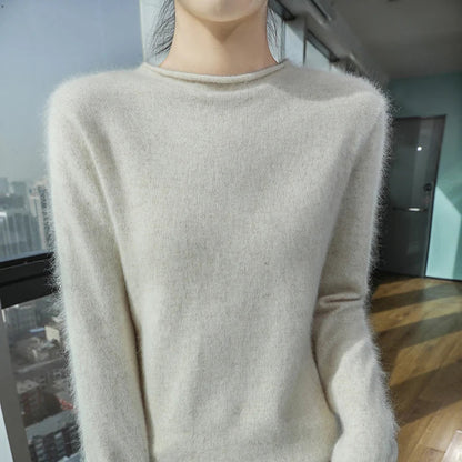 Damen Pullover Rundhals Langarm Strickpullover Weiches Material