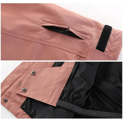 Unisex Winter Skijacke mit Kapuze & Reißverschluss Wasserdichte Winterjacke
