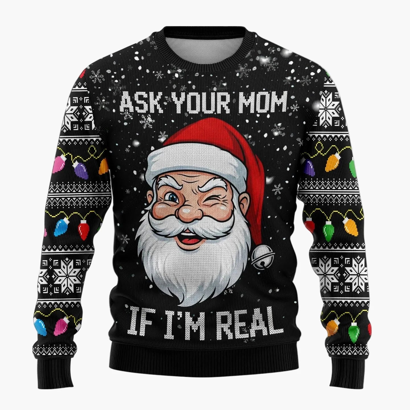 Herren Lustiger Weihnachts-Pullover mit frechem Santa-Motiv – Perfekt für Ugly Christmas Sweater Partys