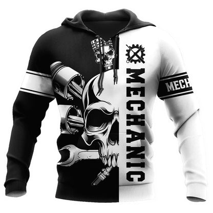 Unisex Kapuzenpullover Hoodie Mechaniker-Motiv Maschinen & Werkzeuge