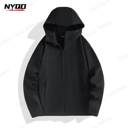 Leichte Kapuzenjacke mit Reißverschluss – Unisex Softshell-Optik für Outdoor